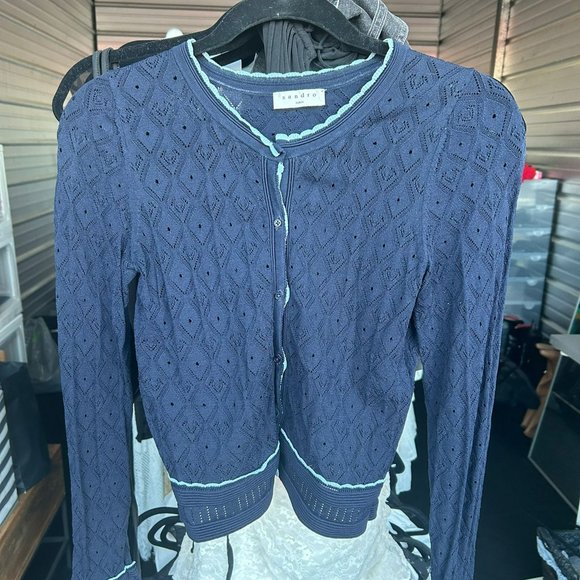 Sandro Bomi Openwork Geo-Pattern Sweater S - Picture 3 of 4